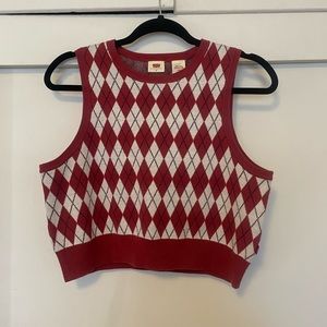 Levi’s red argyle sweater vest